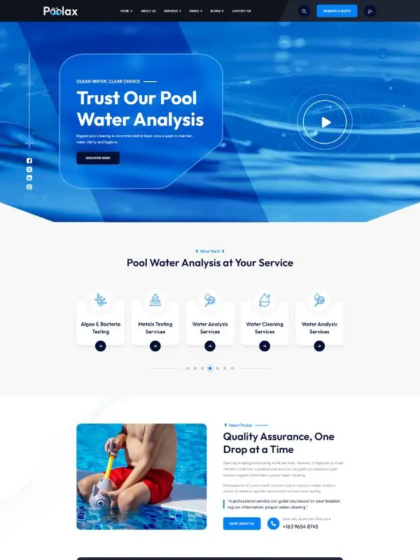Pool Cleaning & Services website design