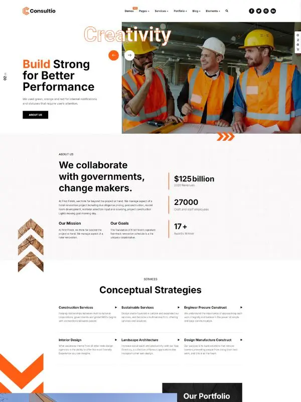 Consulting Construction website design