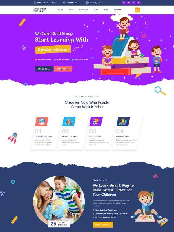 School kindergarten Website design