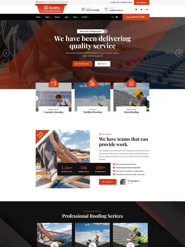 Roofer website design