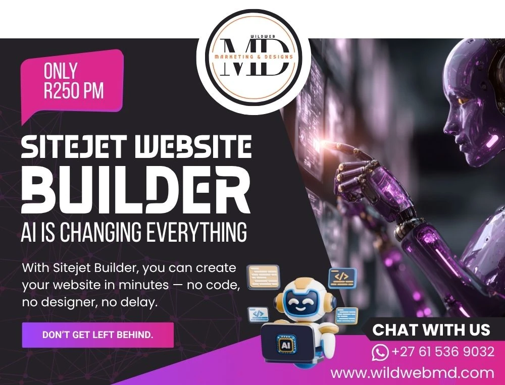 WILD WEB MARKETING & DESIGNS ai website builder, SOUTH AFRICA, uk, australia, usa