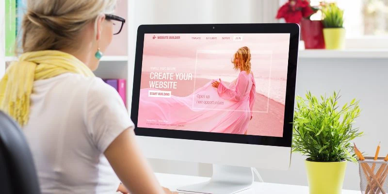 Website designer at work